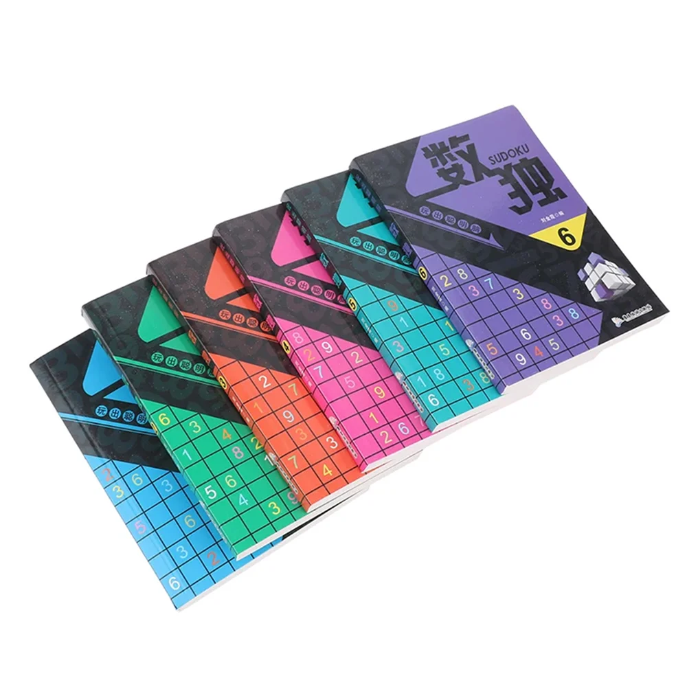 6 Books/Set Sudoku Thinking Game Book Children Play Smart Brain Number Placement Book Pocket Books