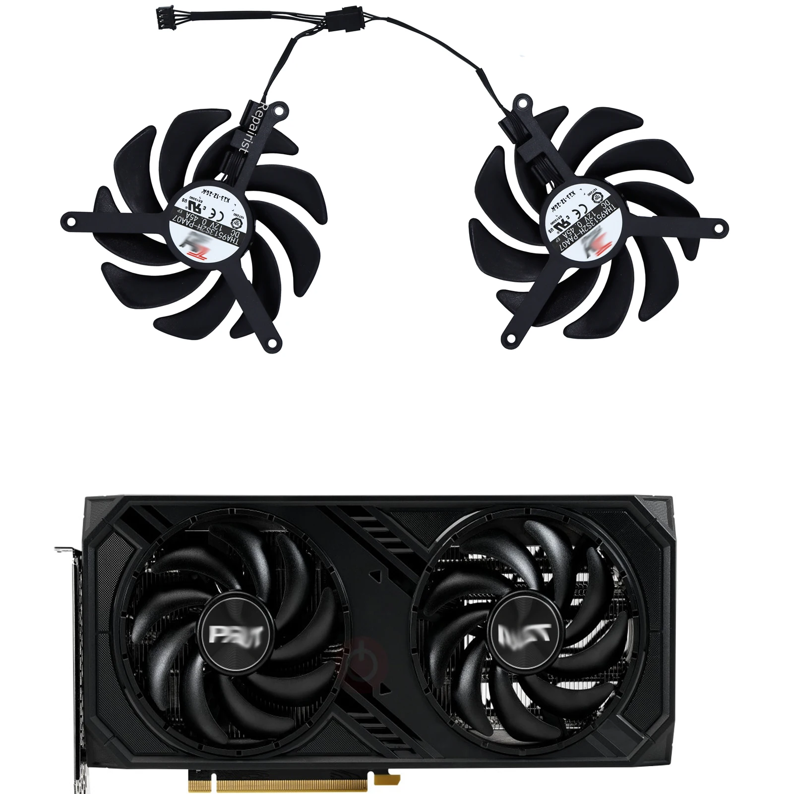 GPU Card Cooler Fan,THA9215O2H-PGA01 For Palit rtx4070 4060 Ti White,THA9513S2H For Palit RTX 4070 Dual 12grtx4060 Infinity 8gb