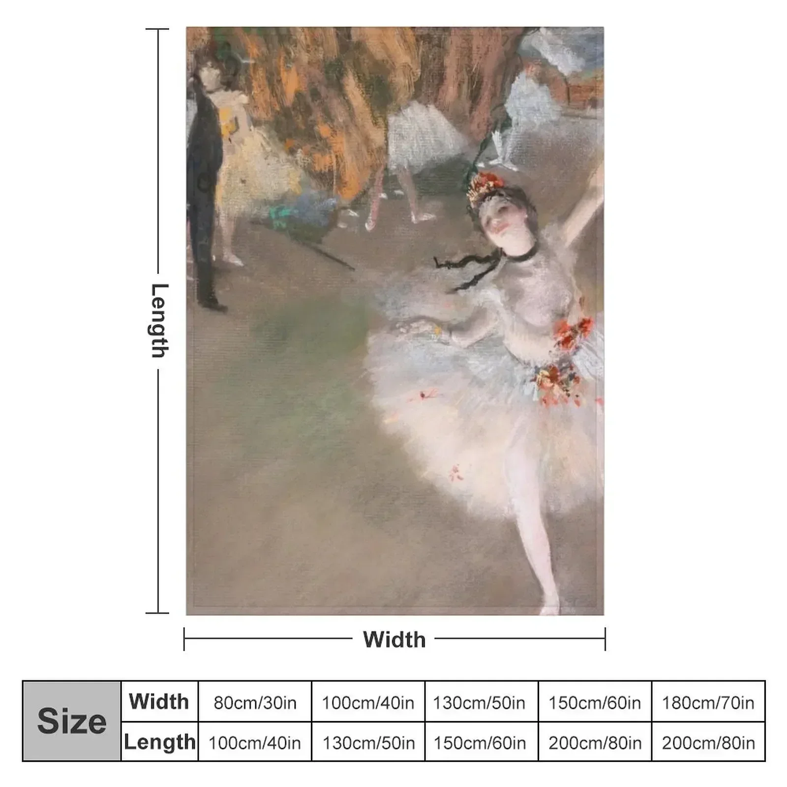 The Star Dancer on Stage Edgar Degas Ballet Throw Blanket couch cozy soft plush fuzzy picnic outdoor blanket