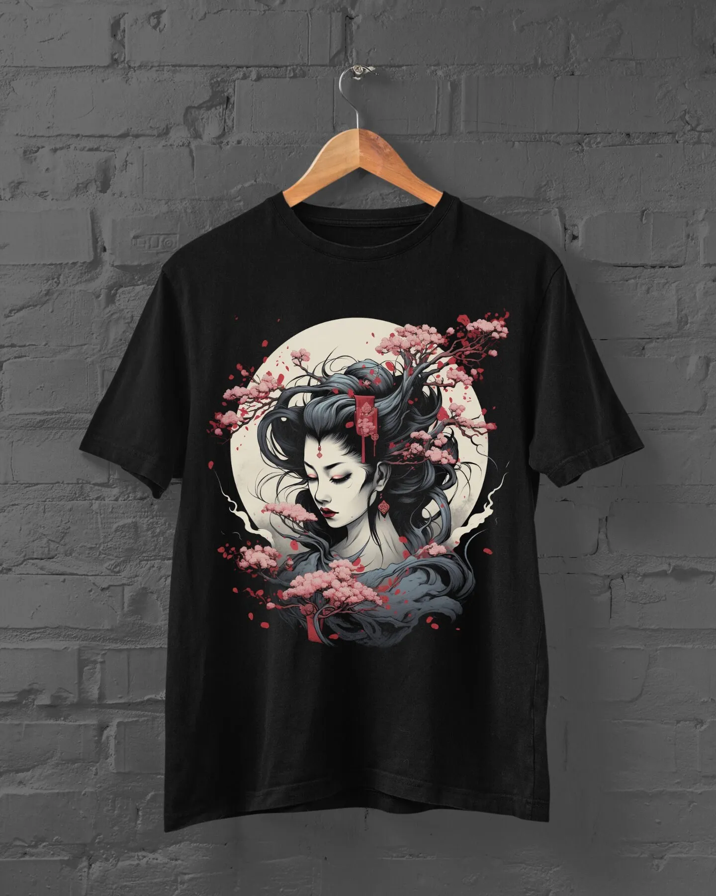 Beautiful Japanese Geisha T Shirt Harajuku Streetwear Japan Girl Y2K Top Anime