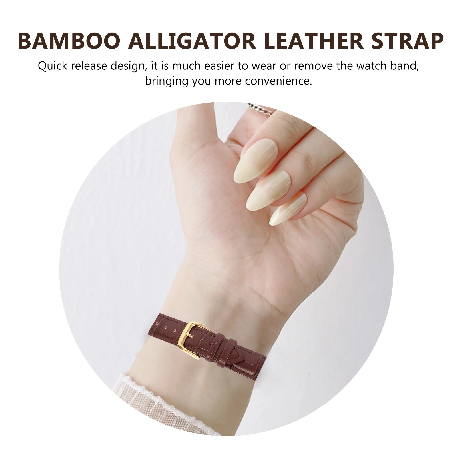 

Luxury Pattern Watch Band Replacement Cowhide Watchstrap Quick Release Adjustable Wear-Resistant Universal Fit For