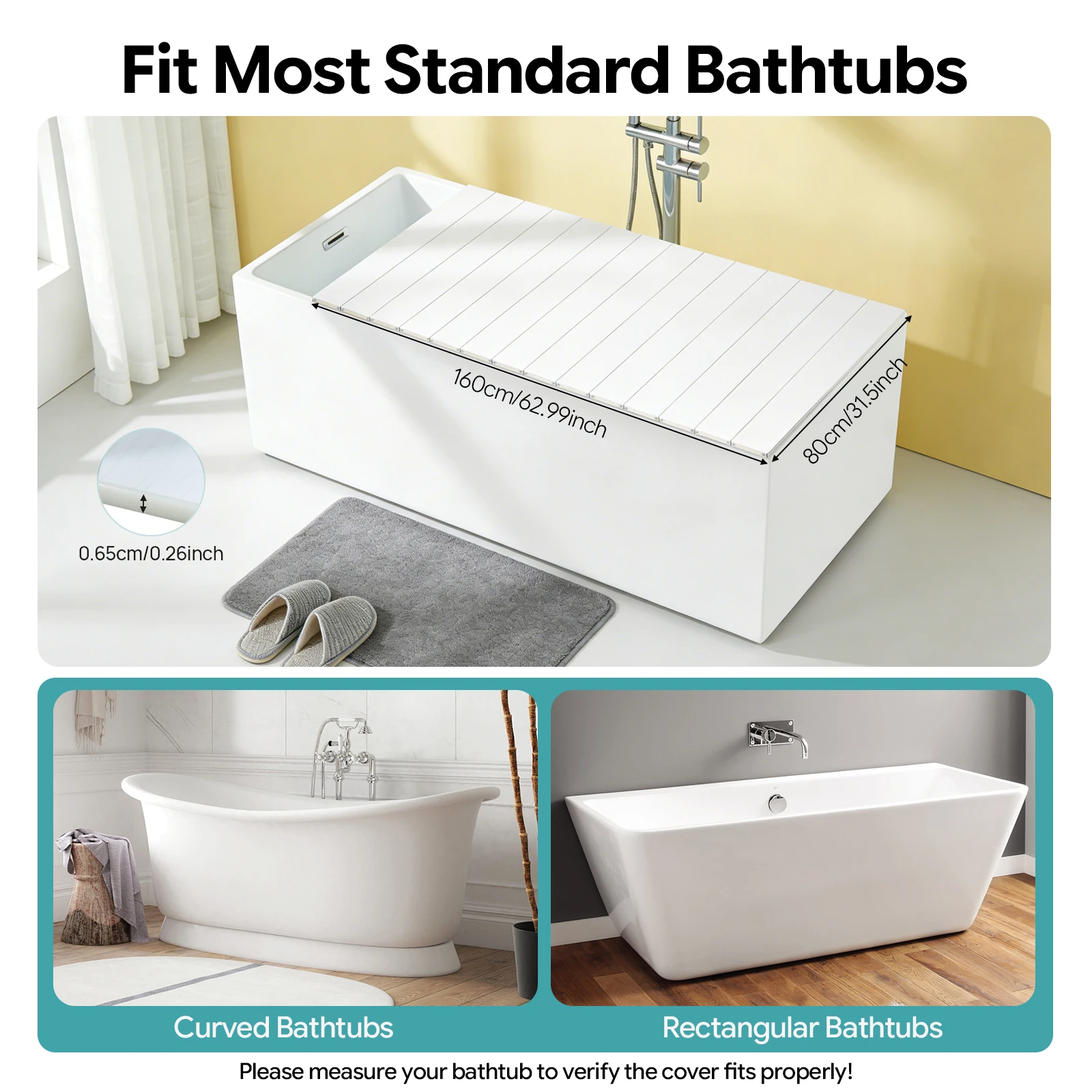 80*160cm White Wood Grain PVC Bathtub Cover Foldable Insulation Bathtub Board Waterproof Dustproof Bath Tray For Home Bathroom Spa