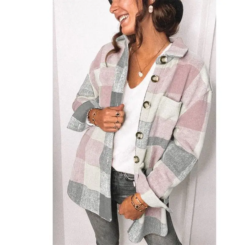 Mulher Cheered irt com ket Jaet Regular Sve Long Sve Tecido de poliéster não afundando fácil cuidado Sle