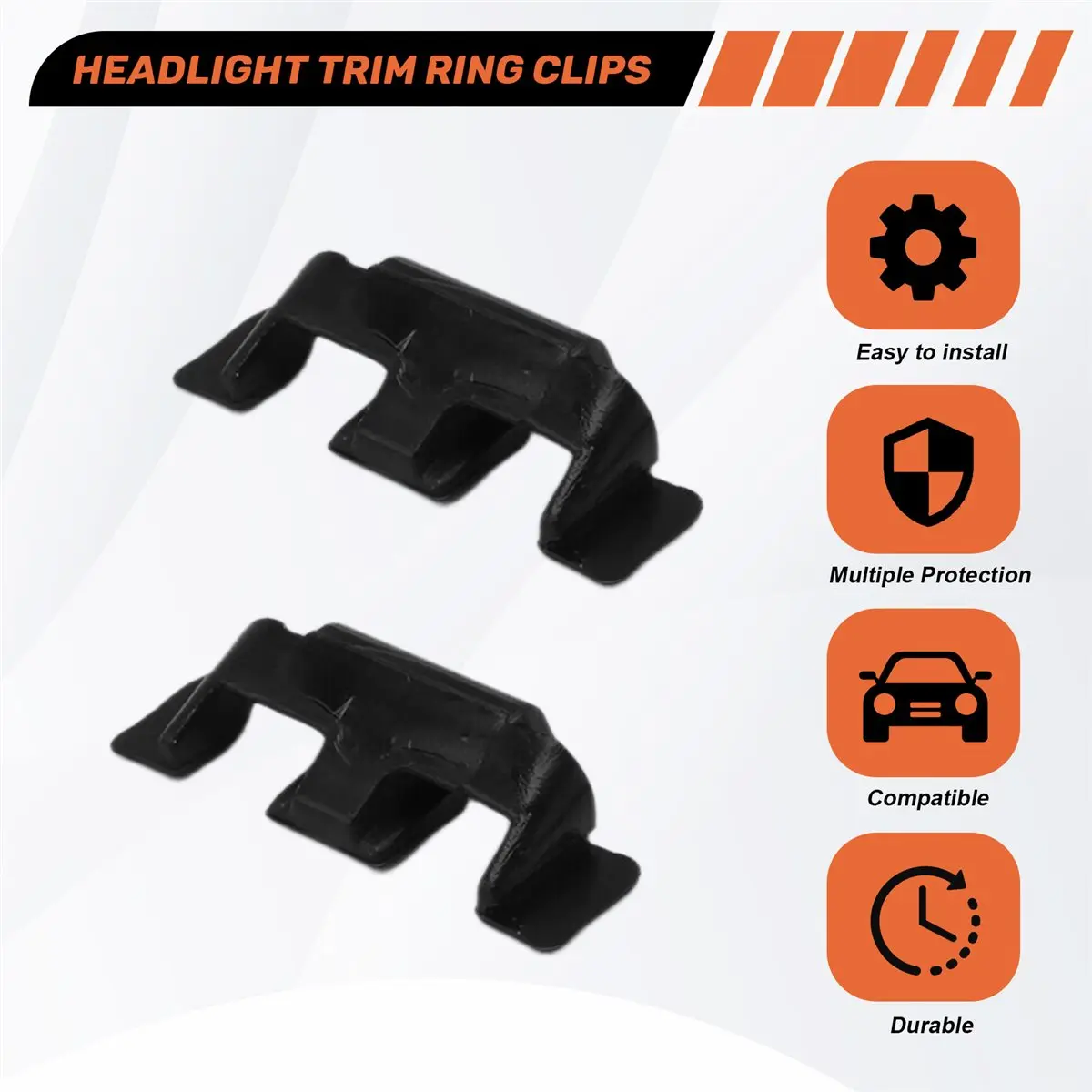 #96P Headlight Decoration Ring,12pcs Car Headlight Trim Ring Clips for Mini Cooper (Black)