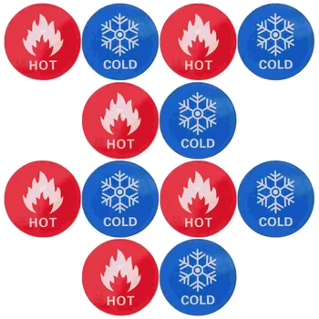 온수 및 냉수 라벨 엠블럼 표시기, 손 세척 비즈니스 사인 스티커, 6 쌍