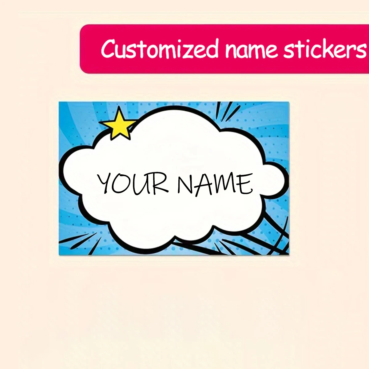 40 قطعة من ملصقات الأسماء المخصصة، ملصقات على الطراز الهزلي، خياران للخط، علامات متينة مقاومة للماء لزجاجات الكتب واللوازم المدرسية #3