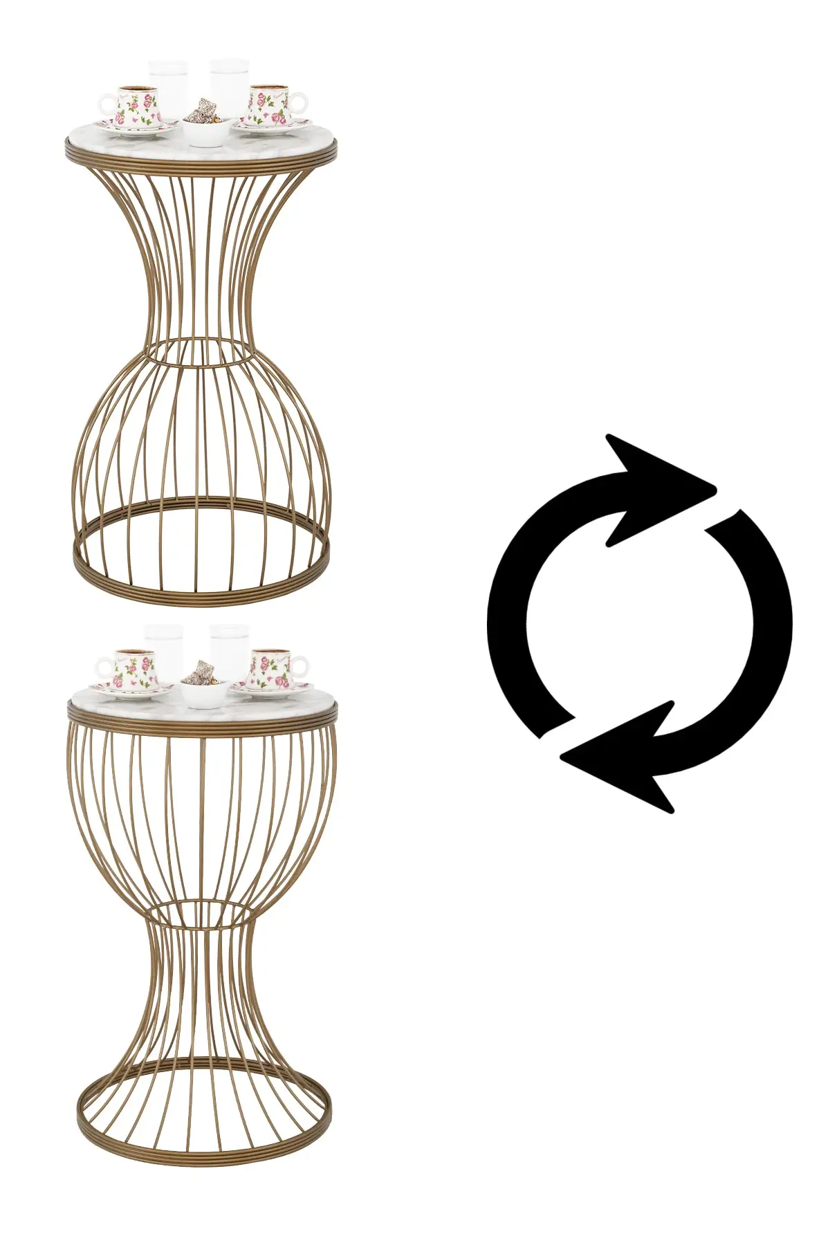 Style 2 Way Tumbled Coffee Table Top material Marble pattern Wood Coffee Table