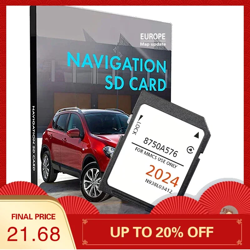 

2024 for Mitsubishi ASX/L200/Lancer/Outlander PHEV/Eclipse Cross Car MMCS Navigation 8750A576 Update UK Europe maps SD Card