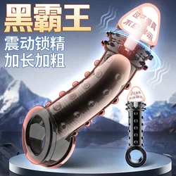 Overstriking Penis Sleeves Spike Cock Ring Sex Toy With Vibration For Adult Men Enlargement Sex Game Condom Stimulation Clitoris