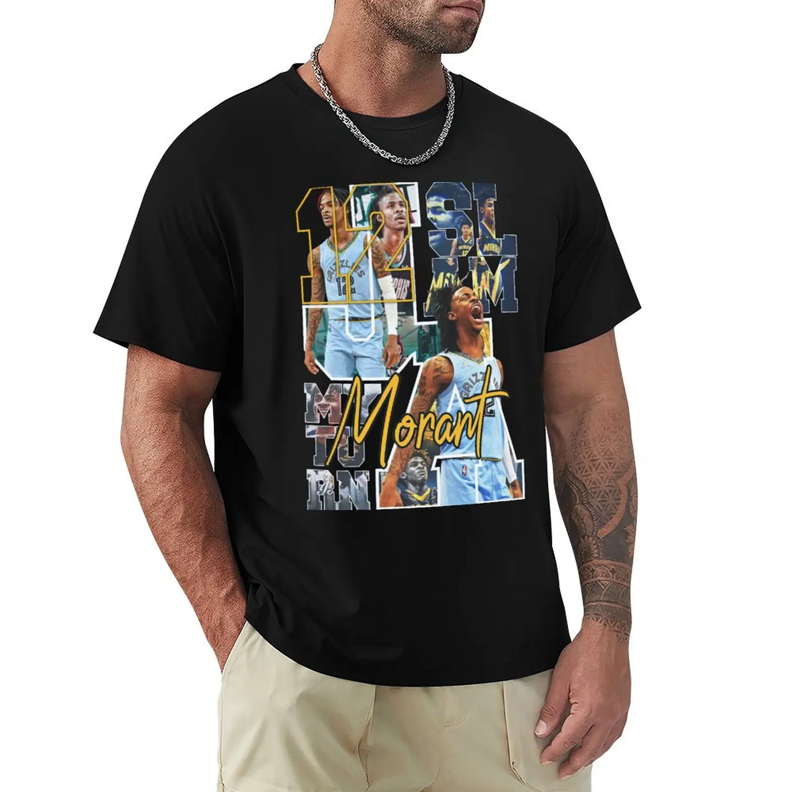 

Morant Basketball T-Shirt Casual Loose Daily Wear T-Shirt