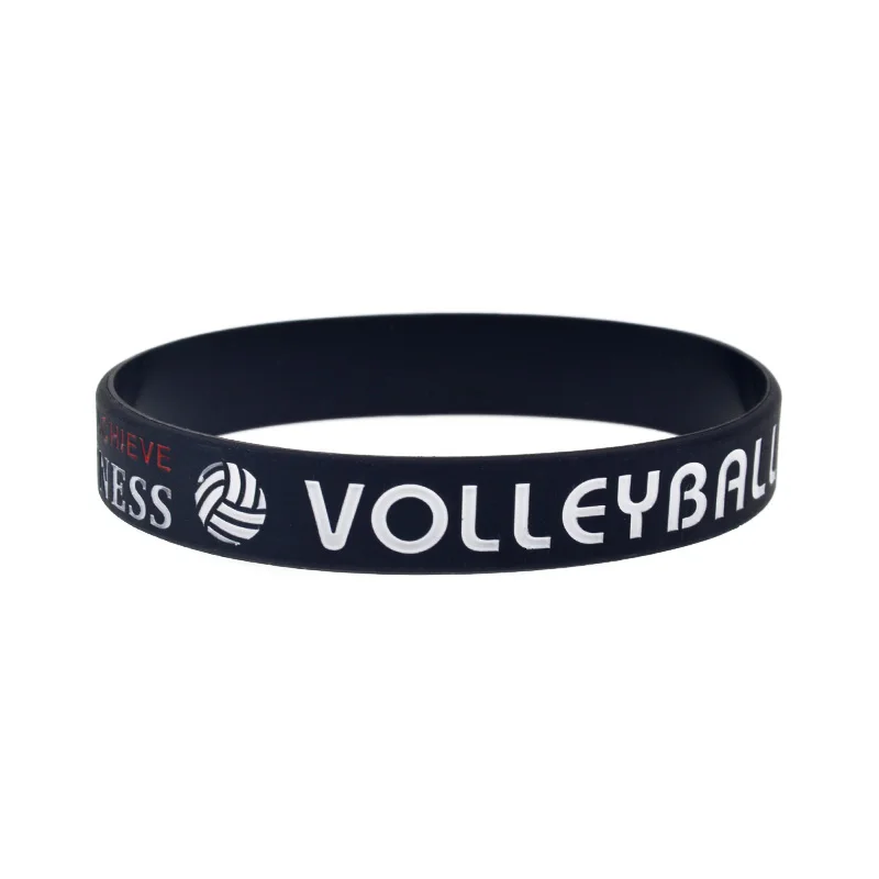 1PC/3PCS Volleyball Silicone Wristband Sport Bracelet Volleyball Team Competition Accessories Black