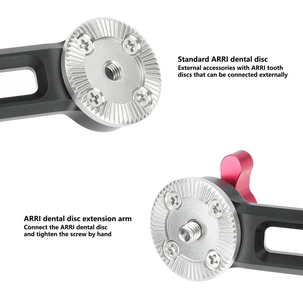 CAMVATE ARRI-Style Rosette 6.1 inci Extension Arm dengan Ulir M6 dan Dudukan Sekrup Shoulder Cage Magic Arm Untuk Pegangan Tangan