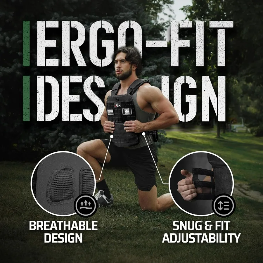 سترة Amstaff التكتيكية المرجحة لتمارين اللياقة البدنية، سترة وزن قابلة للتعديل مع قابلة للارتداء متعددة الاستخدامات لنهاية تدريب القوة