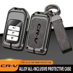 Étui à clés de voiture en alliage de zinc, coque de couverture, porte-clés pour Honda CRV, logo personnalisé, sac à clés protégé, porte-clés, accessoires intérieurs automatiques