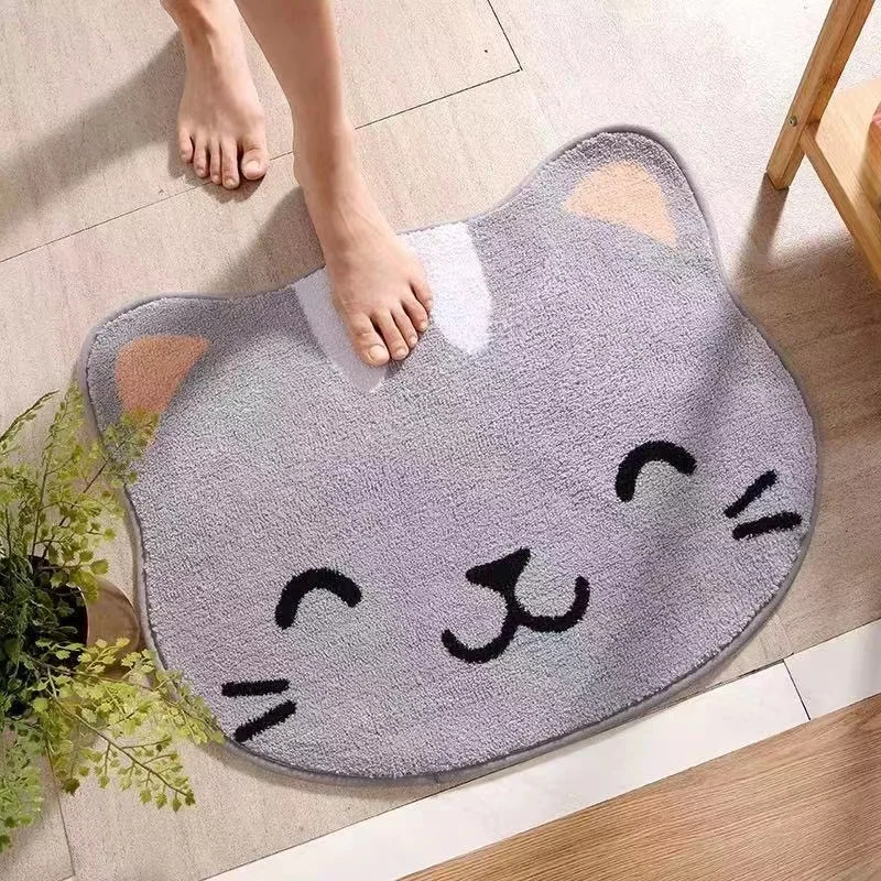 

Bathmat Door Entrance Mat Cartoon Dog Cat Bath Rug Bathroom Non-Slip Toilet Mat Entrance Door Absorbent Mat Anti-slip Bathmat