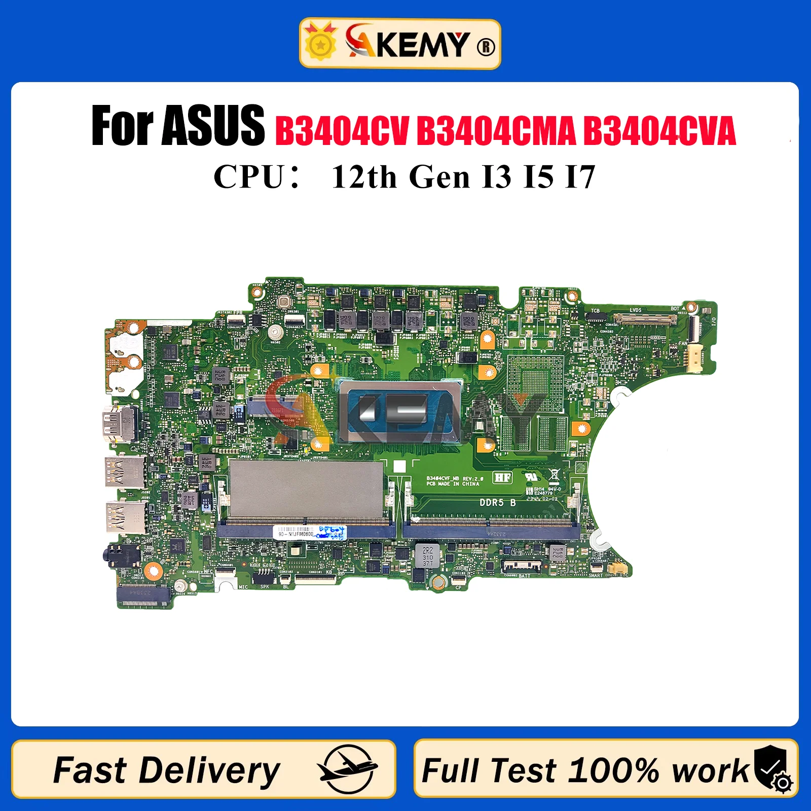 

B3404CV Laptop Motherboard For ASUS ExpertBook B3404C B3404CMA B3404CVA Notebook Mainboard With I3 I5 I7 CPU 100% tests OK stk