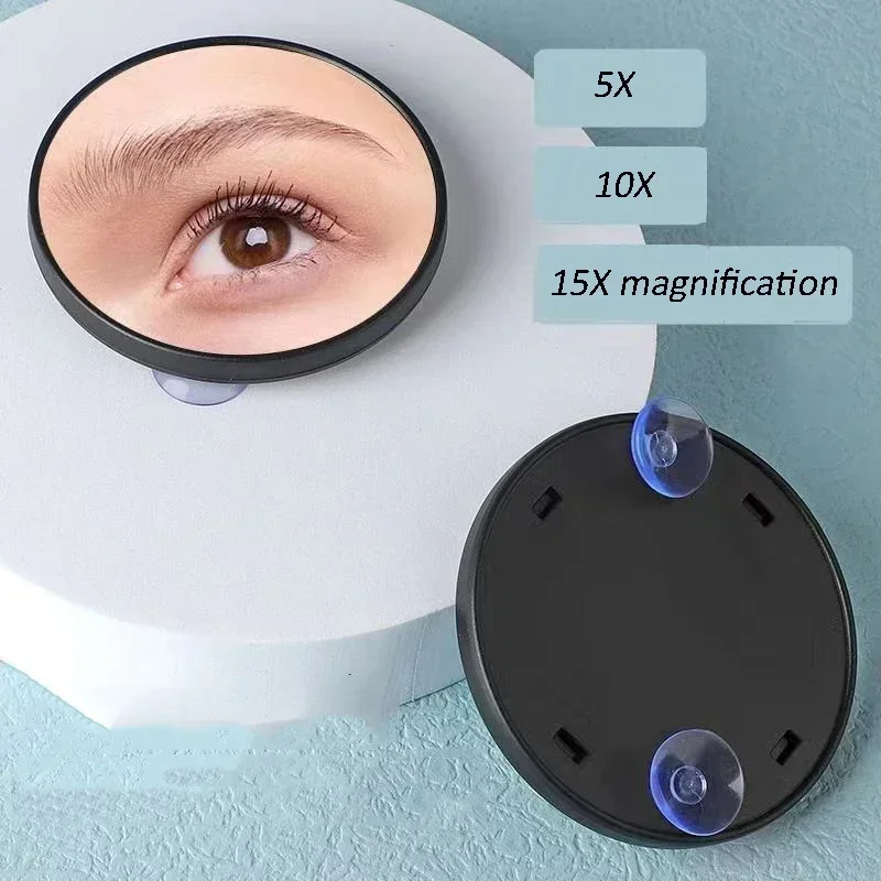 Magnifying Mirror Suction Cup Mini 9cm 5x/10x/15x Compact Makeup Mirror Hand Travel Small Pocket Vanity Mirrors Makeup Magnifier