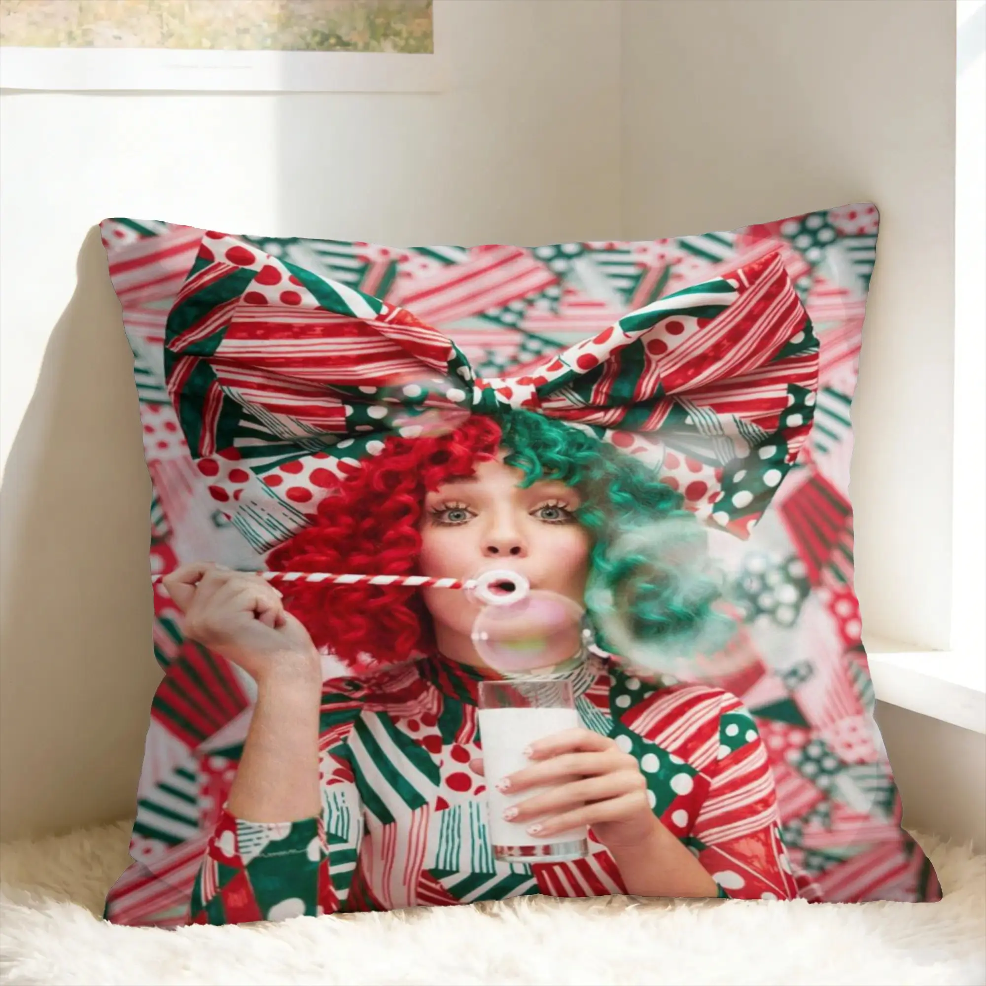 Pillow Case Sia F-Furler Reasonable Woman Soft  Pillow Cover For Sofa Home Decor Kawaii Pillowcases