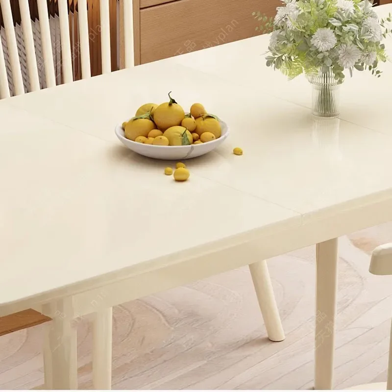 Wooden Beauty Dining Table Extendable Rectangle European Style Dining Table
