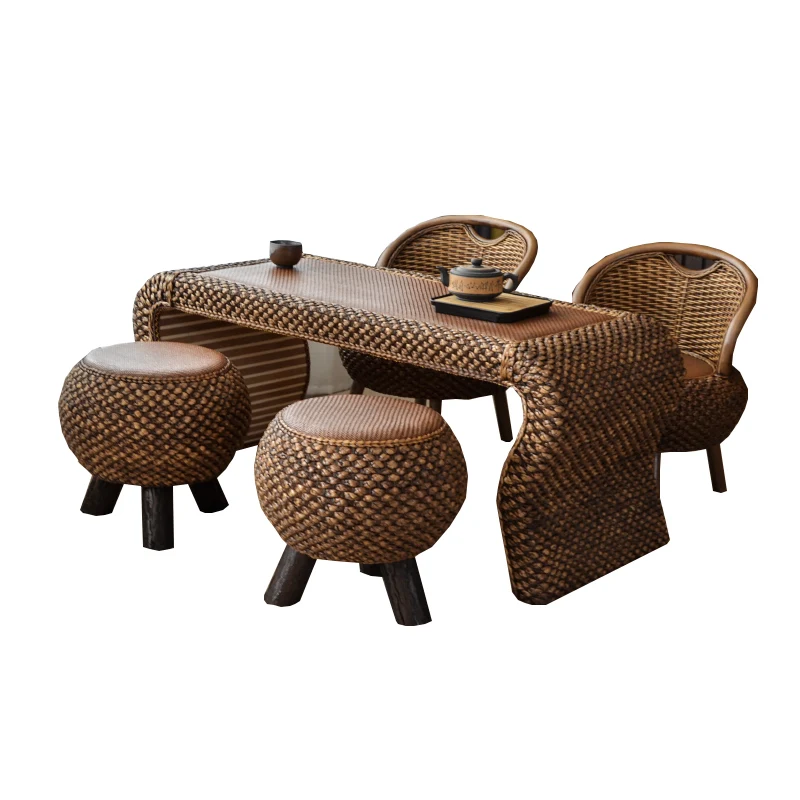 

-For Rattan balcony table and chair combination Zen tea table Small apartment household leisure simple Kung Fu tea table Tea art