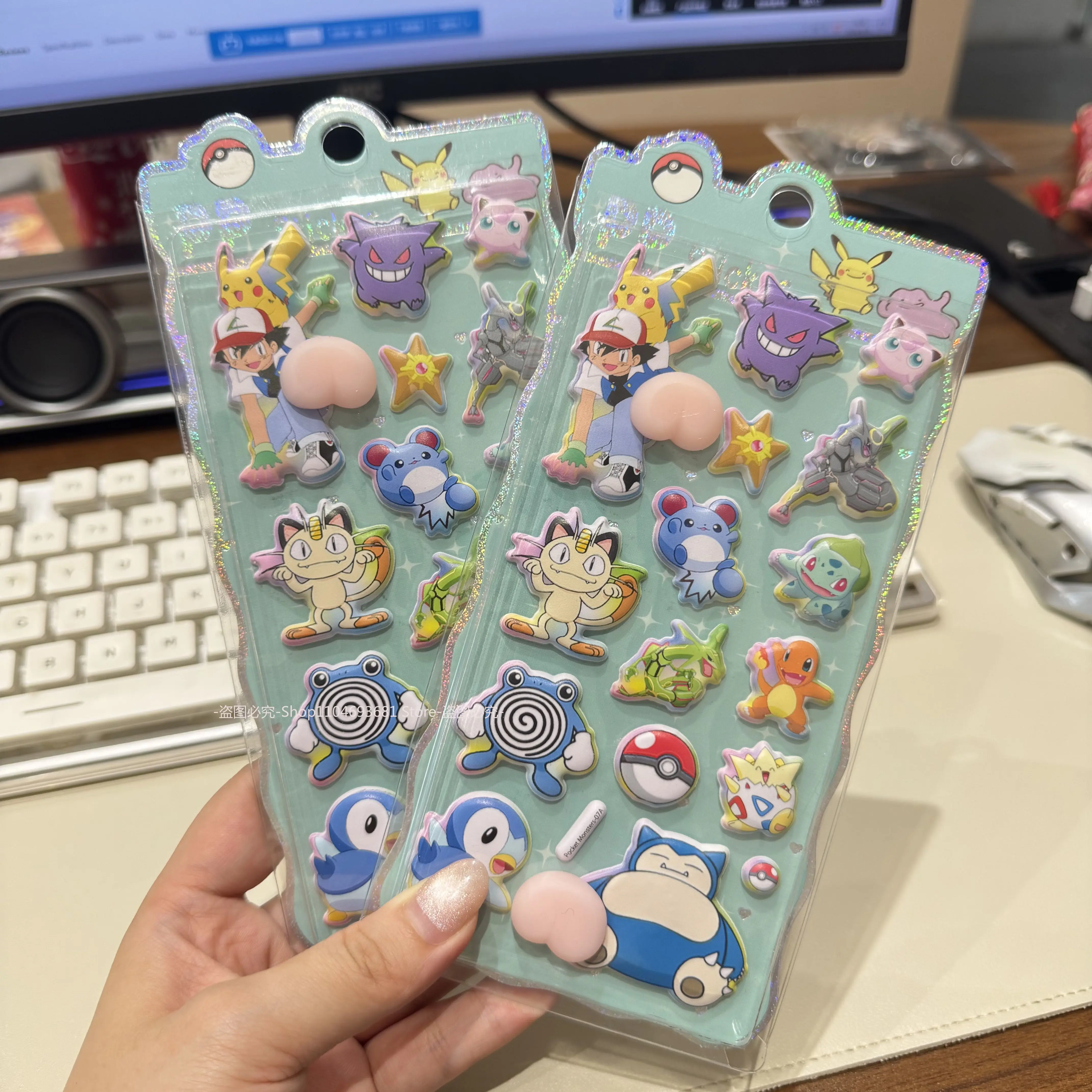 

Милые аниме-наклейки Покемон, кавайные 3D-стикеры Пикачу, детские игрушки, мультяшные объемные наклейки, утолщенные наклейки-поощрения, подарки