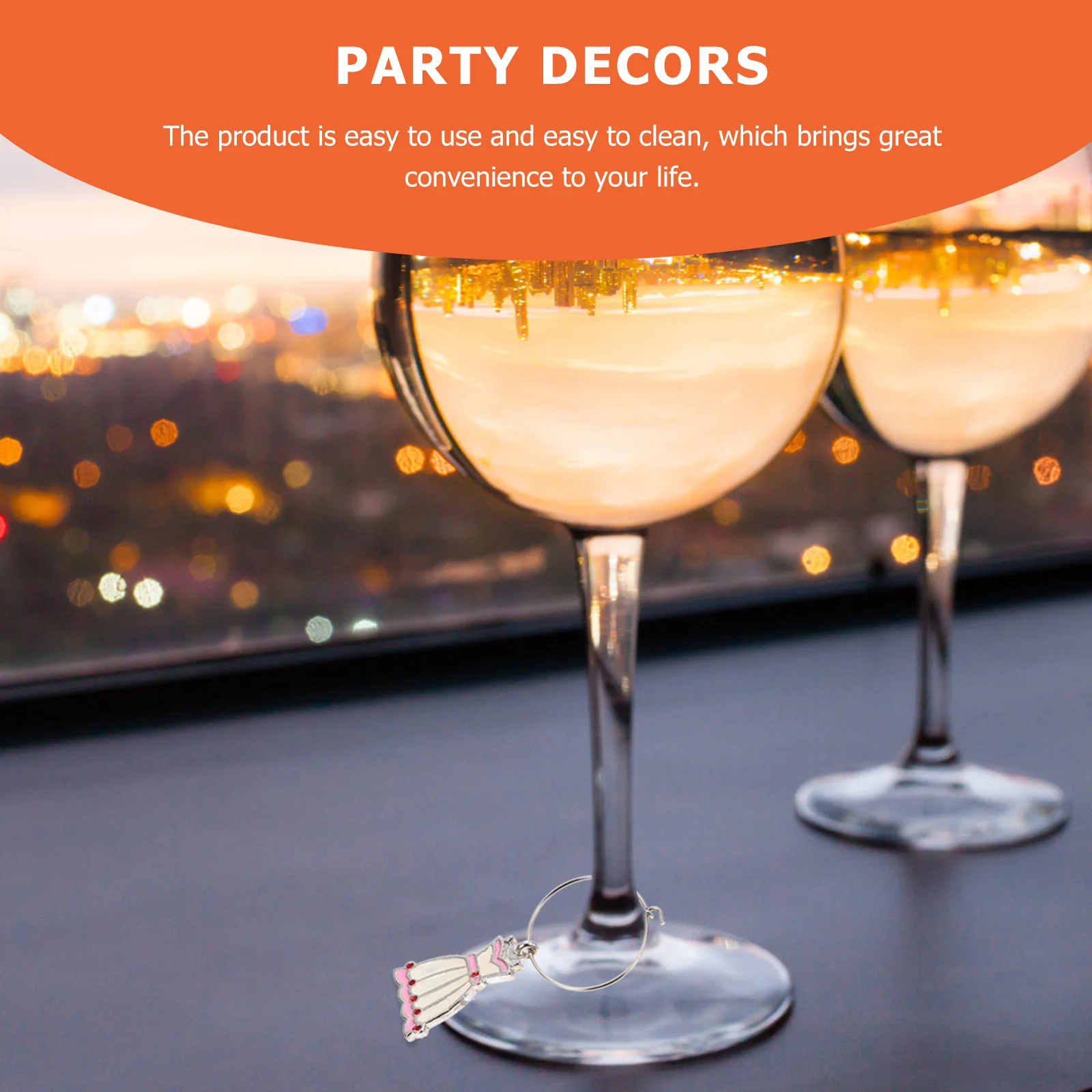 

6Pcs Wine Glass Charms Elegant Colorful Wine Glass Decorations for Wedding Party Drink Markers Creative Cup Identifiers