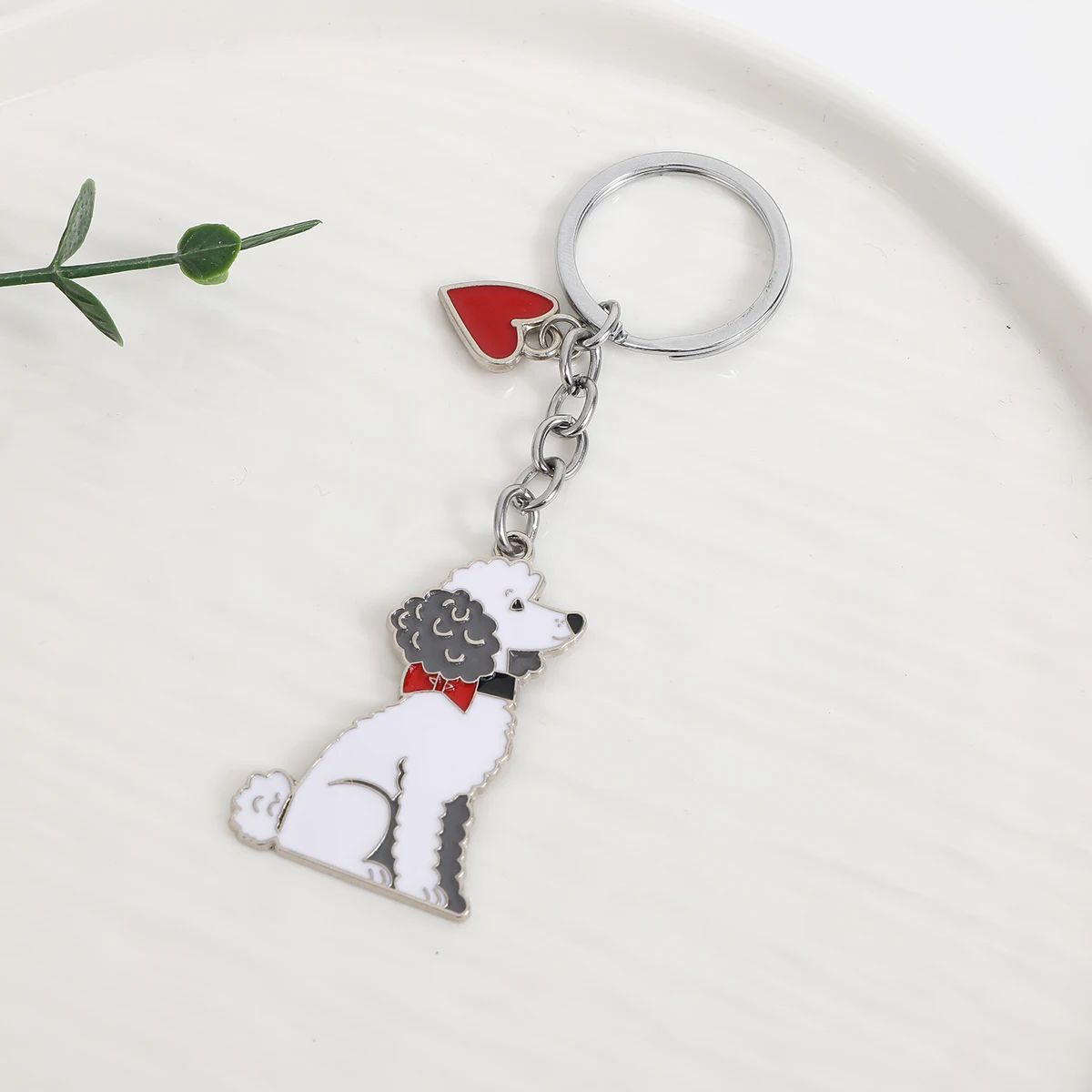 Lovely Poodle Key Chains For Women Men Girls Alloy Metal Dog Pendant Key Ring Car Keychain Bag Charm KeyRing GIFT