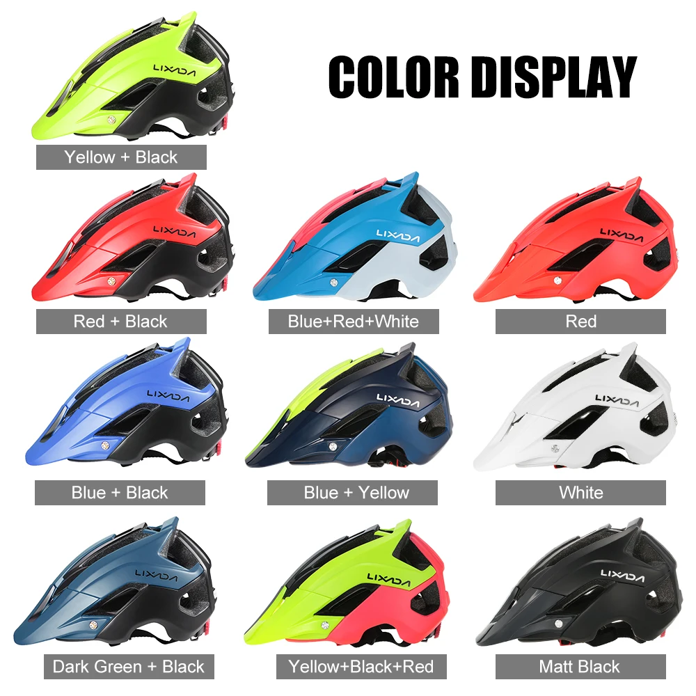 Lixada Ultralight Mountain Bike Helmet Men Cycling Bicycle Helmet Sports Safety Protective Helmet 13 Vents Bke Accesories