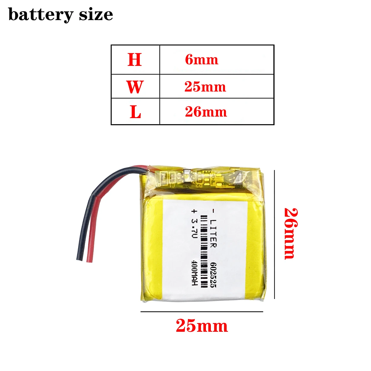 602525 062525 3.7V 500mah bateria litowo-polimerowa do MP4 GPS zabawki inteligentny zegarek rejestrator jazdy zestaw słuchawkowy Bluetooth