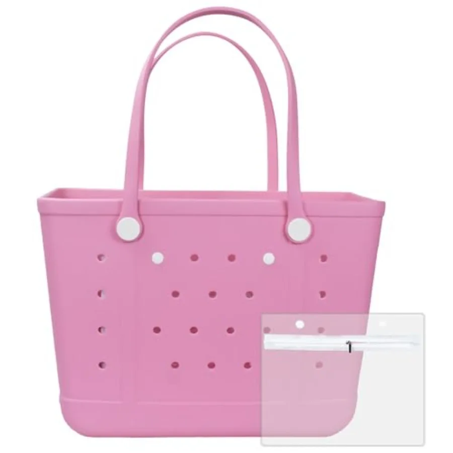 Beach Bag Waterproof Beach Tote Rubber XL Tote Bag Washable and Durable Open Handbag for Boat Pool Sports