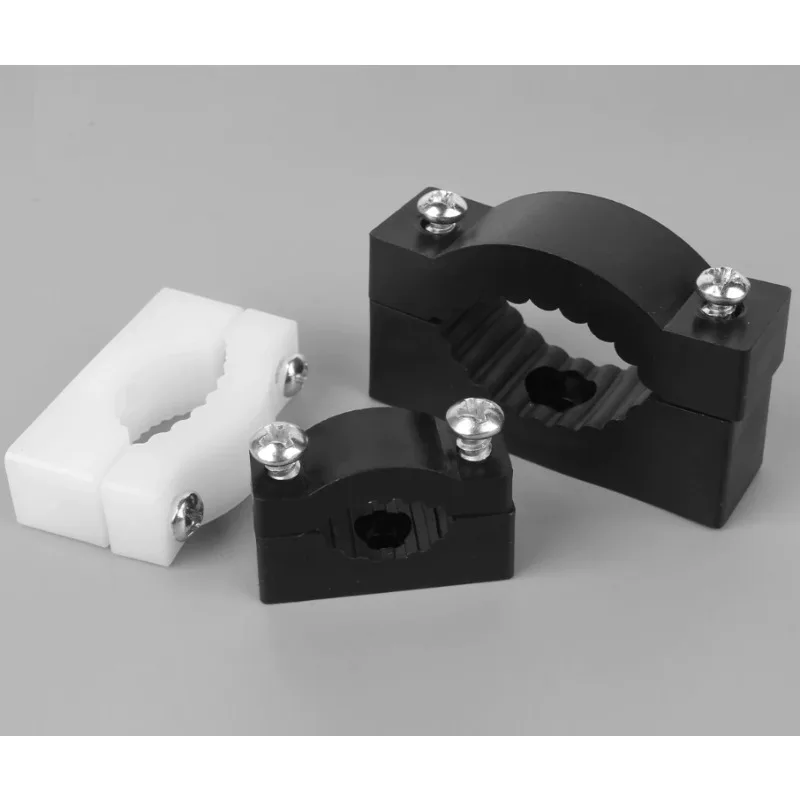 White/Black Nylon Double-entry Cable Clamps (Large Medium and Small Round Types) – Cable and Wire Fixing Clamps