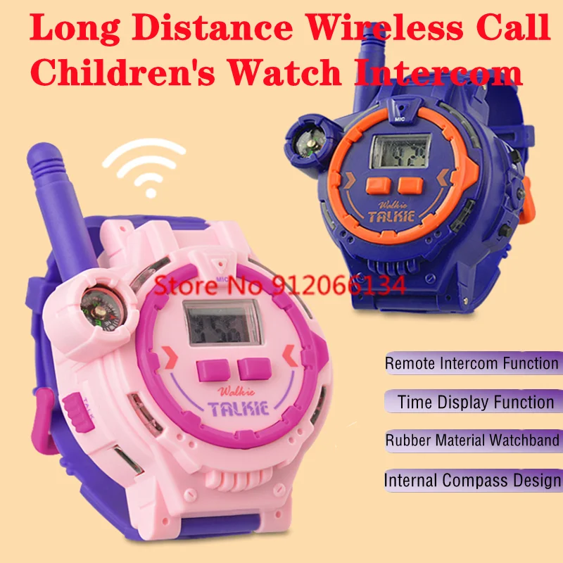 Walkie-talkie de juguete para niños, intercomunicador multifuncional, llamada inalámbrica remota, reloj de iluminación, interacción al aire libre