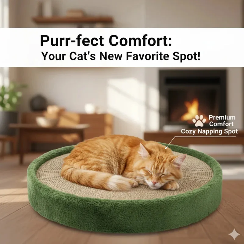 

Кровать для кошек, когтеточка для кошек, дизайн компаса, круглая фруктовая сизалевая веревка, не осыпающаяся прочная игрушка для кошек, успокаивающая когтеточка, царапающая, уютная новинка