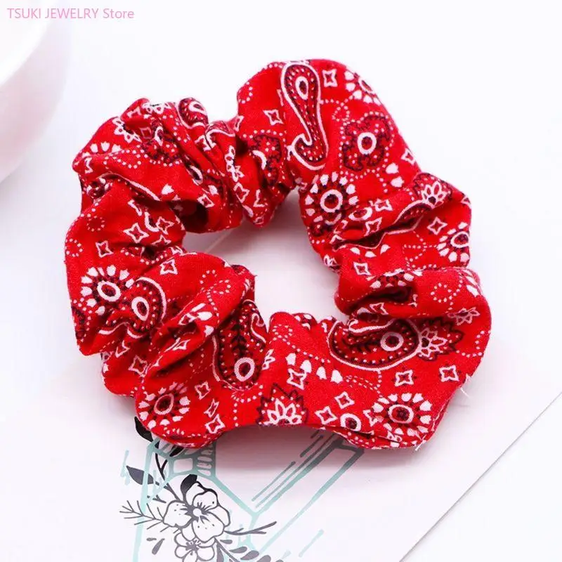 

62KE Женская плиссированная веревка для волос с рюшами и толстым кишечником в богемном этническом стиле ретро Paisl