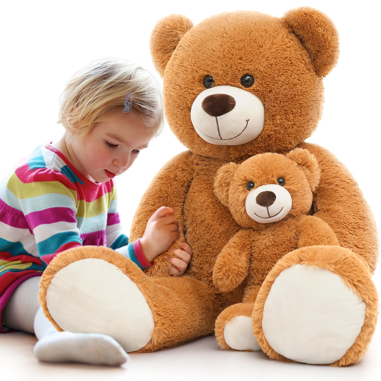 Tezituor Giant Stuffed Animal 39in, Large Teddy Bear Mommy with Baby, Big Teddy Bear for Kids, Girlfriend on Valentine Christmas
