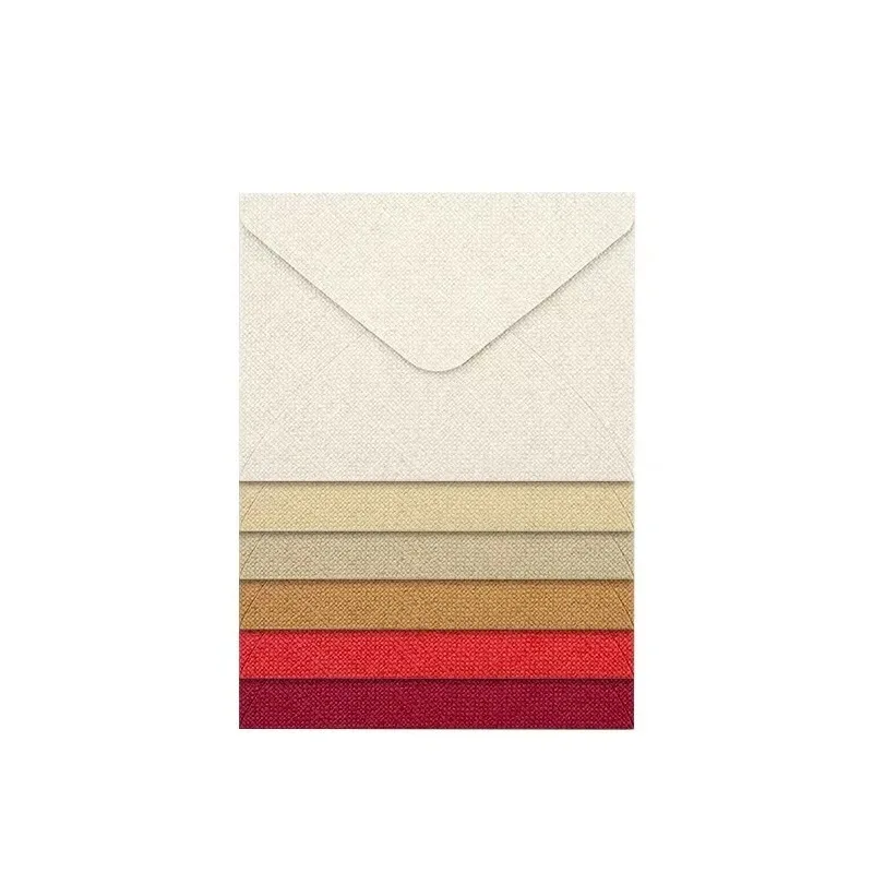 50pcs/lot Mini Envelope Small Linen Texture 250g Paper Postcard Envelope High-grade 120x88mm Envelope for Wedding Invitations