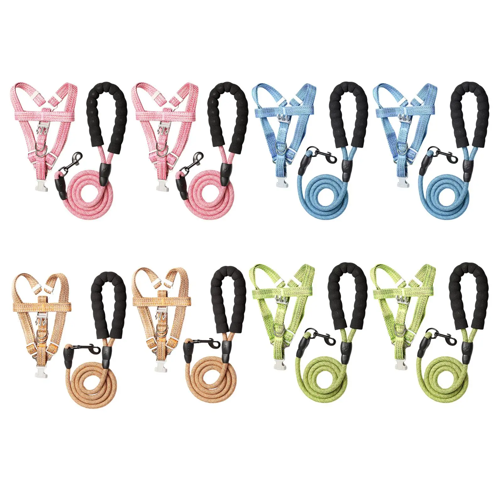 Breathable Dog Harness Leashes Set - Chest Rope Pet Harnesses Supplies Small Medium Hiking