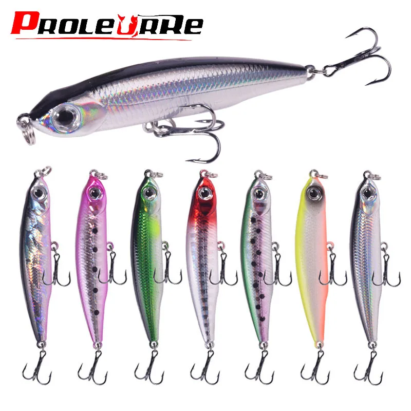 

1 Pcs Sinking Pencil Fishing Lures 6.3cm 6g Vibration Wobbler Crankbaits With Hooks Plastic Hard Artificial Bait for Bass Tackle