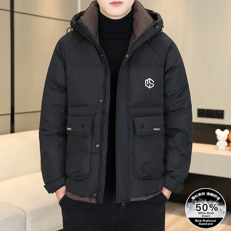 

Men's down Jaet Winter 2024 New Trendy Brand Sli Hooded High-End Lightweight ort White Du down Thiened Outerwear