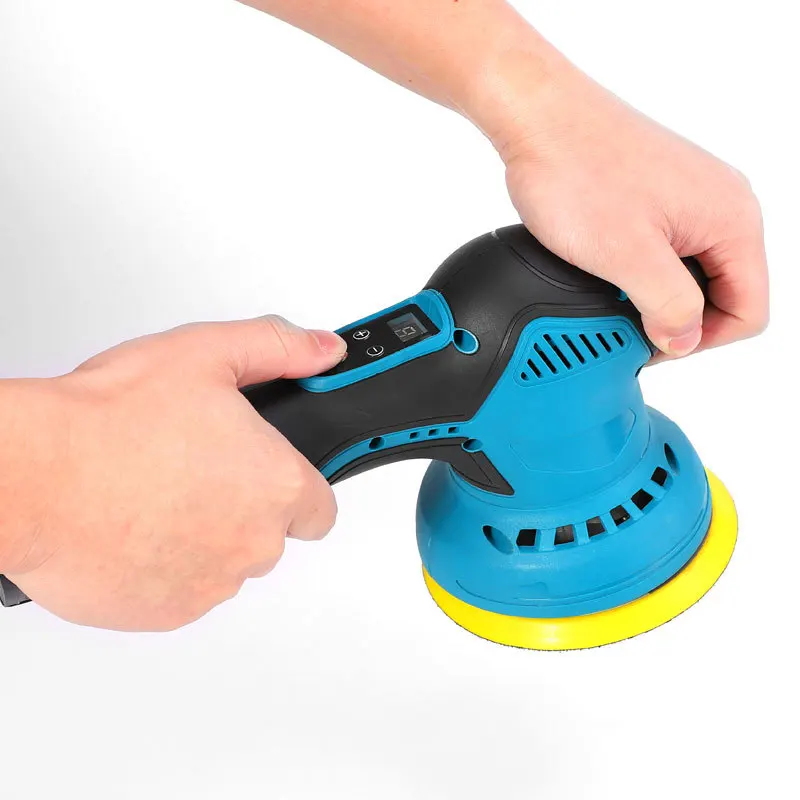 Cordless Car Polisher Wireless Waxing Machine 12V Lithium Battery Eccentric Dual Speed Buffer Kit for Auto Paint Care Detailing