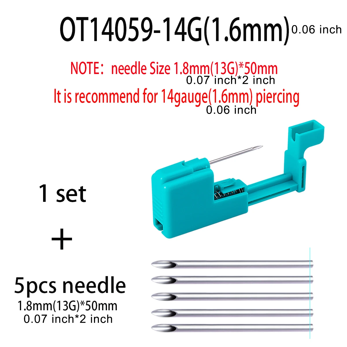 Reusable Body Piercing Gun Needles Tool Kit