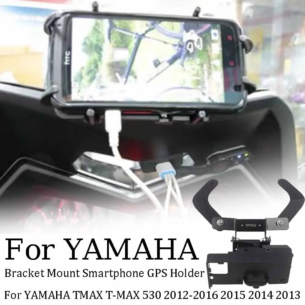 Windscren Bracket Mount Smartphone GPS Holder For YAMAHA TMAX T-MAX 530 2012-2016 2015 2014 2013