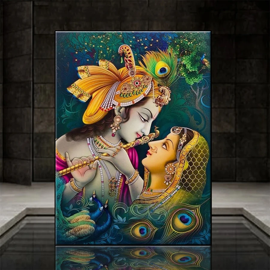Resin Art Radha Krishna - 5D ダイヤモンドペインティングキット新しいラダ・クリシュナインド神フルダイヤモンド DIY アート工芸品家の装飾大人の装飾ギフト