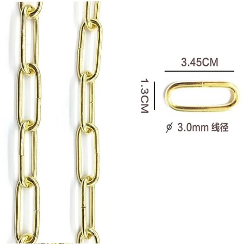 1-10 Meter 3mm Metal Hanging Chain Fluorescent Lamp Rectangular Square Gold/Silver Straight Ring Chain for Clothing Store