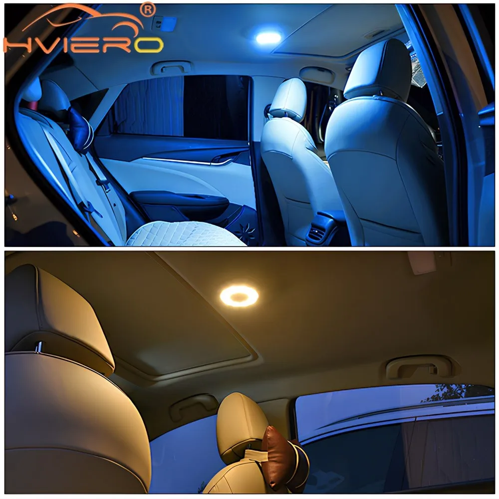 1PCS Car Interior Light Roof Dome Lamp Reading Auto License Plate Trunk 10Led Door Touch Night Portable Wireless Ceiliing Bulb