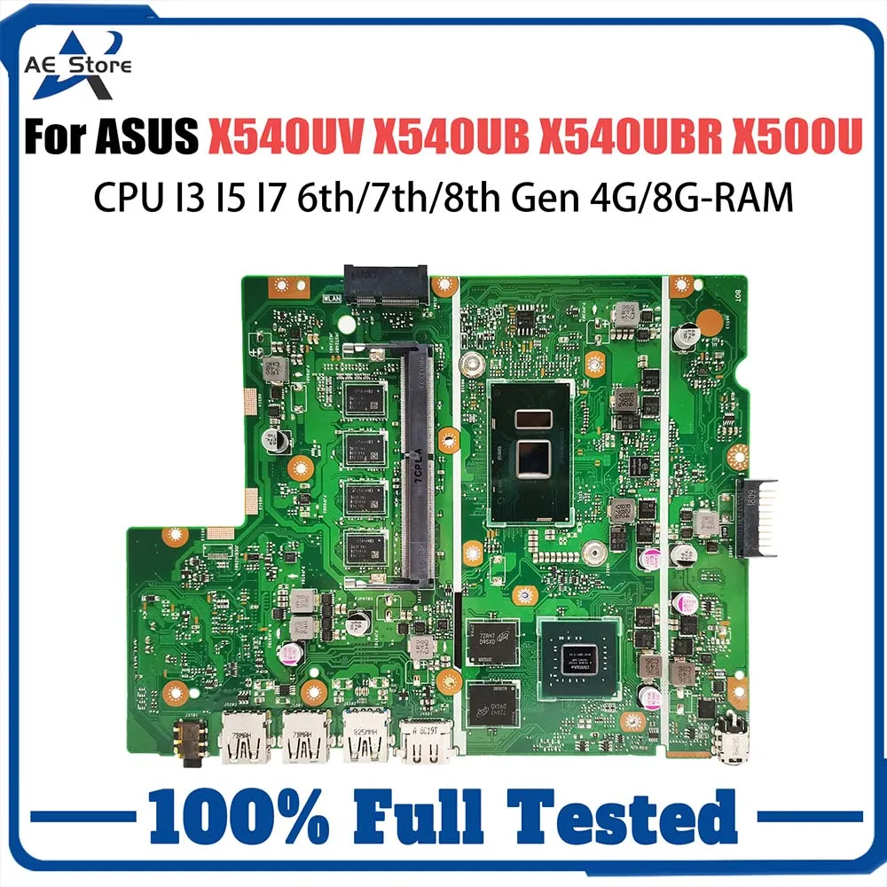 X540UV Mainboard For ASUS X540UB X540UBR X500U X543U R540U P540U F540U A540U K540U Laptop Motherboard I3 I5 I7 CPU 4G/8G RAM