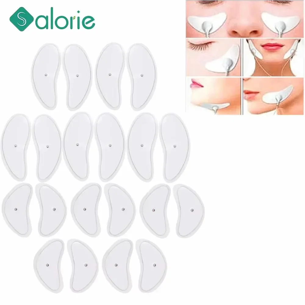 8/32PCS Face Electrode Pads EMS  Muscle Stimulator for Facial Lifting Jawline Face Massager Tens Acupuncture Pulse Patches