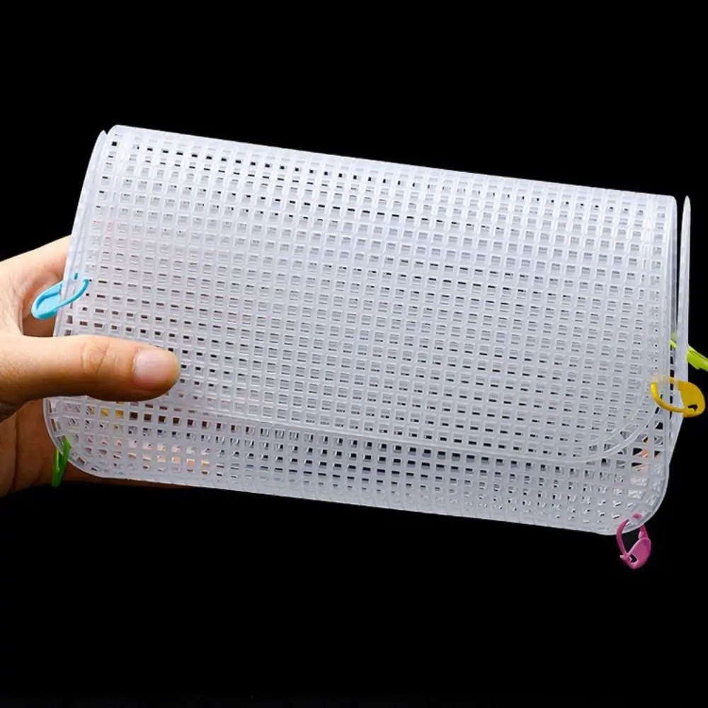 Bag Accessories Plastic Bag Mesh Grid Set Handmade White Crochet Bags Kit Knitting Plastic Mesh Kit