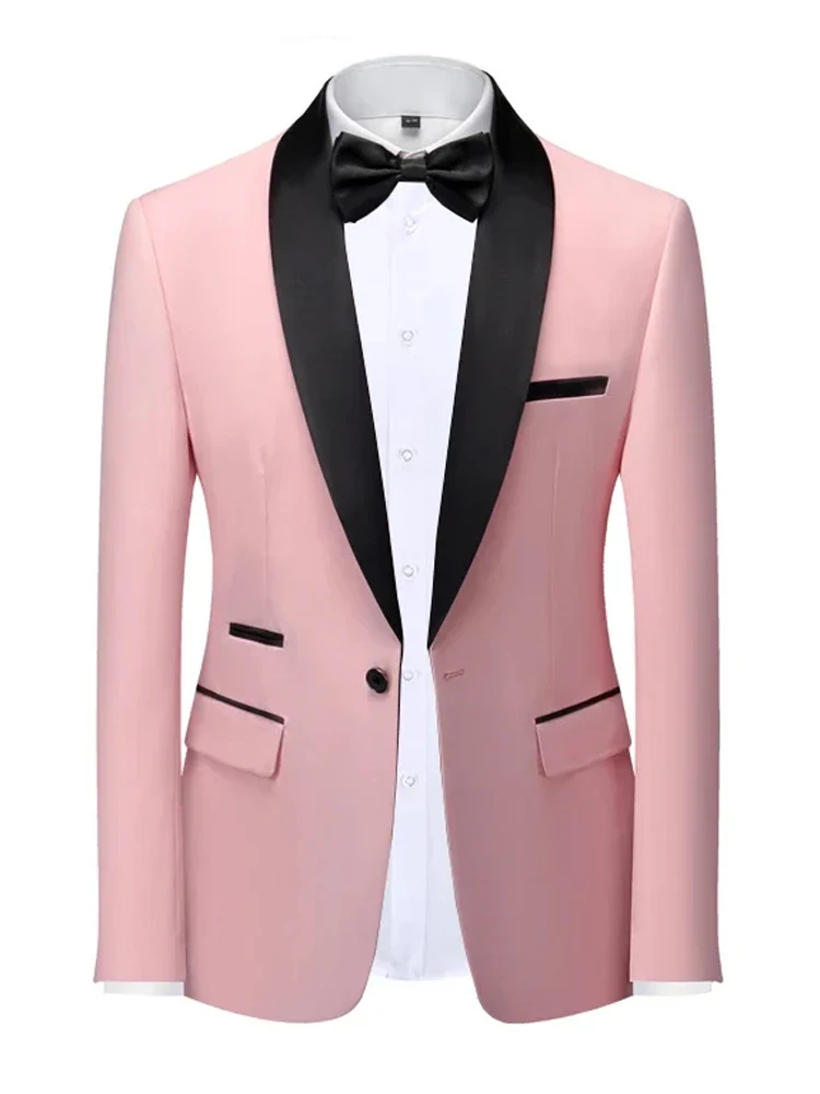 EU-Größe XXS-3XL Herren Schwarzer Slim-Fit Smoking-Jackett Eleganter Satin-Revers-Blazer für Hochzeit Party Abschlussball Formelle Geschäftsveranstaltungen – Detail 11