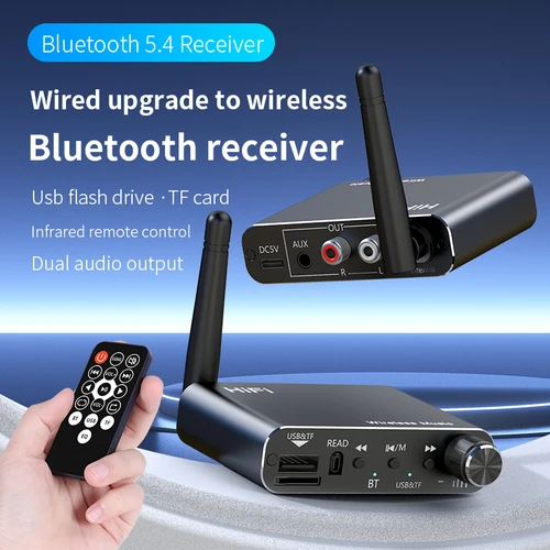 Imagen 2 del producto Receptor y transmisor de Audio 2 en 1, Bluetooth 5,4, 3,5 MM, AUX, RCA, USB, disco U, estéreo HIFI, adaptador inalámbrico de música, decodificación DSP